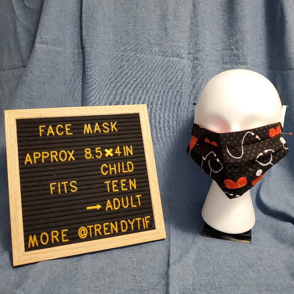 Nurse Doctor Heart Face Covering Mask Shield Washable Reusable